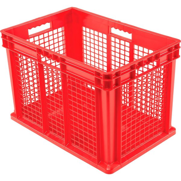 Global Industrial Straight Wall Container, Red, Plastic, 23-3/4 in L, 15-3/4 in W, 16-1/8 in H 662122RD